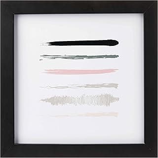 Quadro decorativo abstrato preto e branco 20x20cm