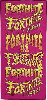 Toalha de praia Fortnite infantil, 100% algodão, rosa, 71x147cm, produto licenciado