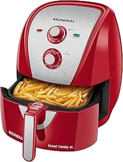 Fritadeira sem Óleo Mondial AFN-60-RI Grand Family Air Fryer 6L Vermelho/Inox 110V 1900W