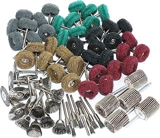 Kit de 69 peças de escovas de arame de polimento para ferramentas rotativas, escovas de cores variadas