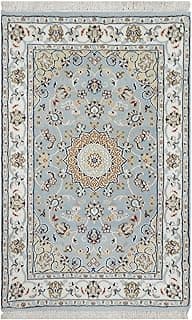 Tapete Oriental Uranian Blue Nain 250 KPSI com padrões geométricos