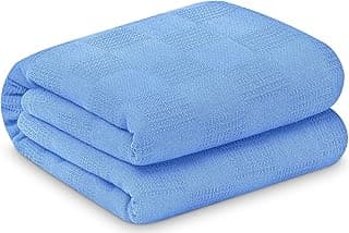 Linteum Textile Supply Cobertor hospitalar institucional sem obstáculos 74 x 100 — durável, leve e comprimido — ideal para instalações de saúde, casas de repouso e abrigos, 1 pacote (azul)