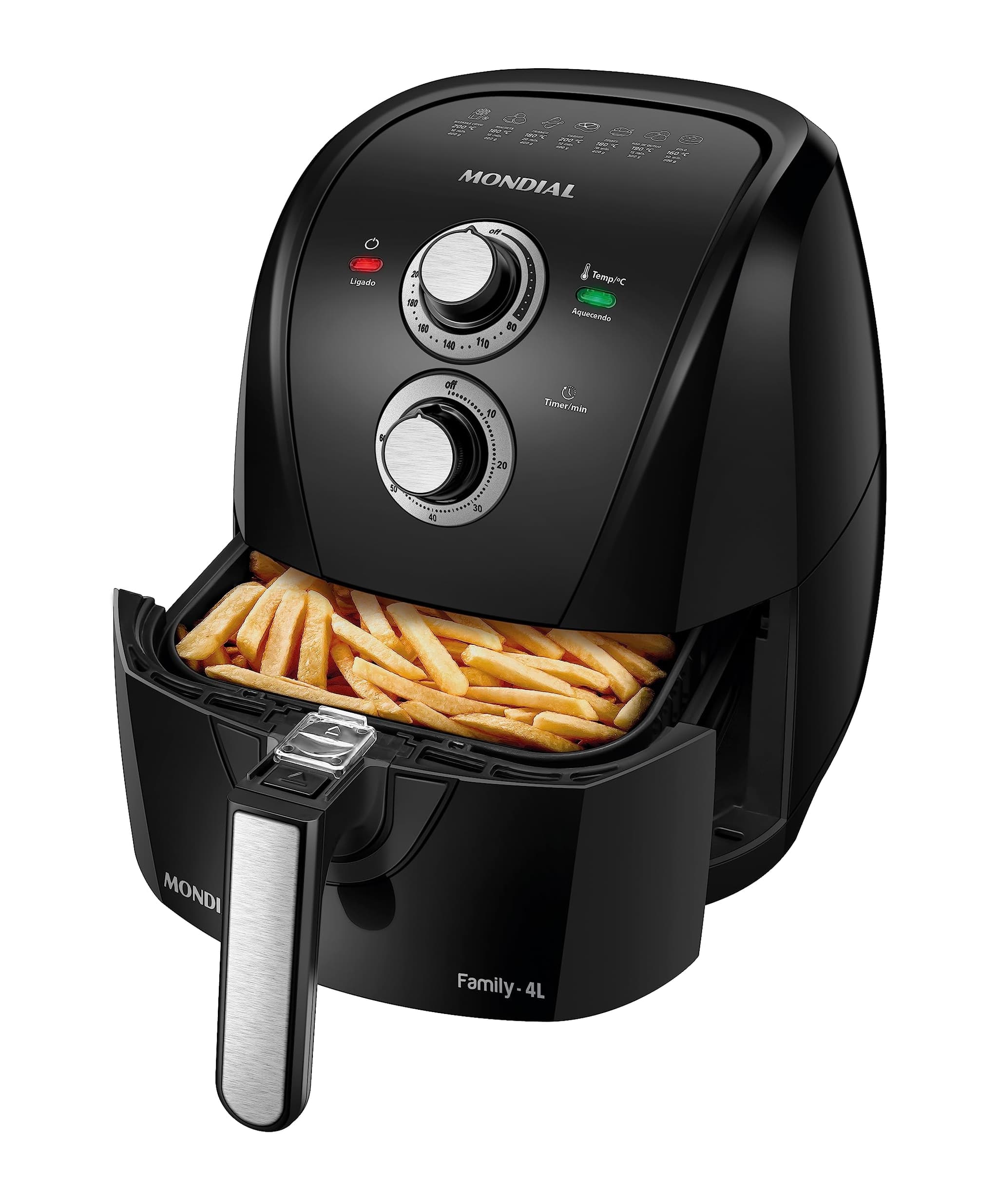 Fritadeira sem Óleo Mondial AFN-40-BFS Air Fryer 4L Preto/Prata 220V