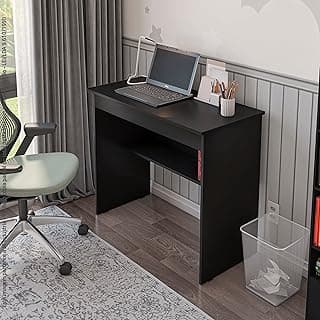 Escrivaninha Compacta e Charmosa com Gaveta para Home Office e Estudos (PRETO)