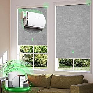 Persianas motorizadas cinza 100% blackout, automação com controle remoto e sensor de luz