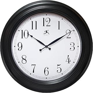 Relógio de parede preto tradicional de 60 cm com mostrador branco