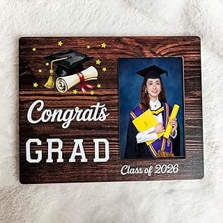 Porta-retrato anos escolares 2026 K-12 Dias de Formatura, Ensino Médio, Colégio Perfeito para Festa de Formatura e Lembrança, Moldura de Madeira Ótimo Presente para Graduados, Pais e Avós.