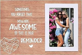 Porta-retrato de madeira com texto motivacional 'Sometimes you forget that you are awesome so this is your reminder' 6x4 polegadas