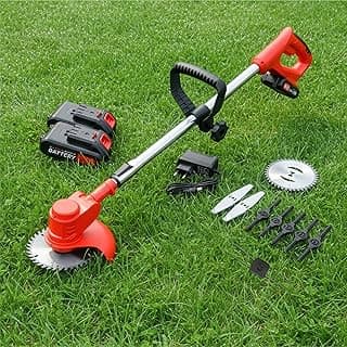 Aparador elétrico à bateria 48V roçadeira 1580W vermelho e cinza
