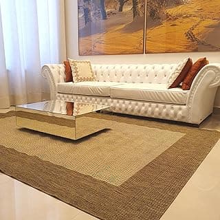 Tapete de sala sisal com antiderrapante marrom claro 2,00x1,50