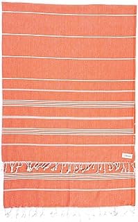 Bersuse Toalhas Anatolia XL Cobertor de Praia Cobertor Turco Toalha 100% Algodão Extra Grande Secagem Rápida Leve Premium Toalha Peshtemal - 150 x 203 cm, Laranja Escuro