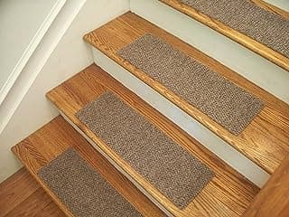 Tapetes essenciais para escada - Estilo: berbere - Cor: Cinza bege - Tamanho: 61 cm x 20 cm - Conjunto de 13