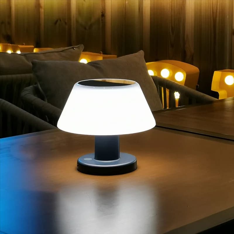 Luminária Solar de Mesa para Exterior, à Prova d'Água, para Jardim e Interior, Luz Noturna Regulável Sem Fio, Lâmpada de Leitura para Decoração de Casa, Pátio e Quintal