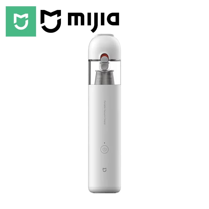 Aspirador de pó portátil MIJIA branco, sucção 13KPa, bateria 30 min, design cilíndrico
