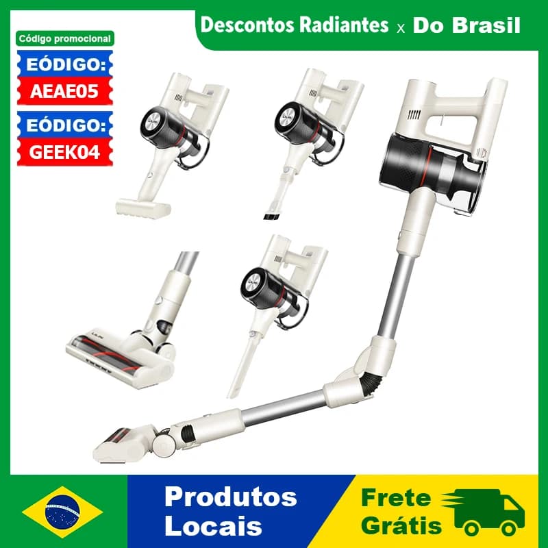 Aspirador de Pó Sem Fio LILIN i7 3 em 1 com Sucção Potente e Motor Brushless