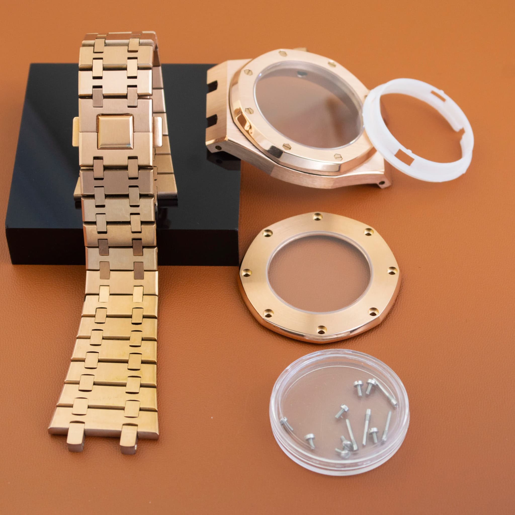 Caixa de relógio octogonal de 41mm com pulseira em aço inoxidável, 10ATM à prova d'água, vidro de safira para movimento Royal NH35 NH36, mostrador de 31.8mm