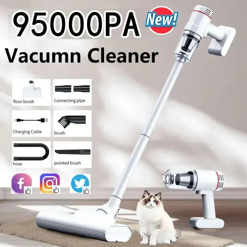 Aspirador de pó elétrico portátil sem fio Xiomi 95000Pa branco e cinza