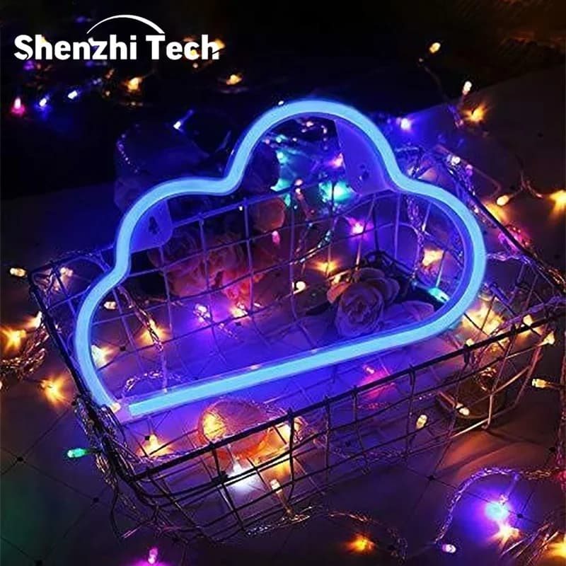 Luminária de Mesa LED Neon Cloud Shenzhi Tech com Alimentação USB para Decoração de Quarto Infantil