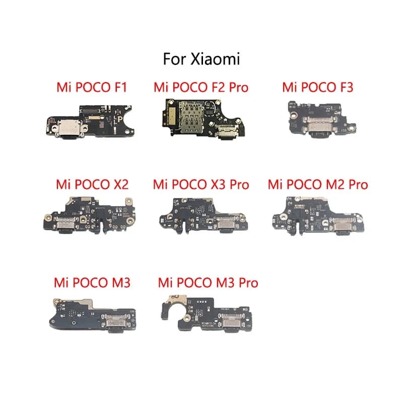 Placas de carregamento para Xiaomi Mi POCO F1, F2 Pro, F3, X2, X3 Pro, M2 Pro, M3 e M3 Pro