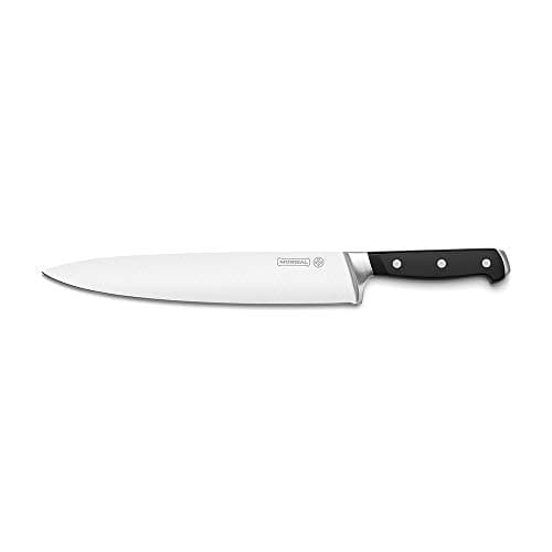 Faca de cozinha Mundial 10 polegadas com cabo preto e lâmina prateada
