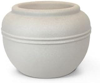 Vaso decorativo grande cinza para plantas, estilo cimento, 40 cm