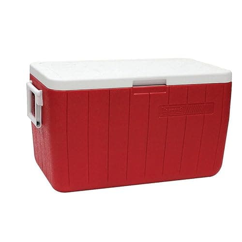 Caixa Térmica Vermelha Coleman 48 QT com Tampa Branca