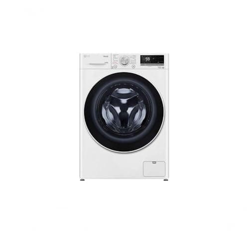 Máquina de lavar e secar roupas LG VC4 14kg branca com painel de controle digital