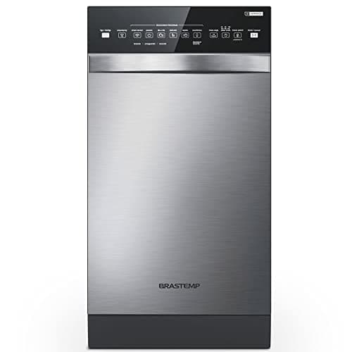 Lava-louças Brastemp de cor inox, 10 serviços, ciclo pesado, modelo BLF10BR, 220V.