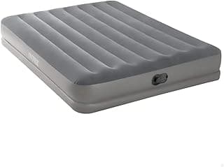 Intex Colchão de ar de prestígio padrão Dura-Beam 64114E: Fiber-Tech – Queen Size – Bomba elétrica USB integrada – Altura da cama de 30,5 cm – Capacidade de peso de 272 kg