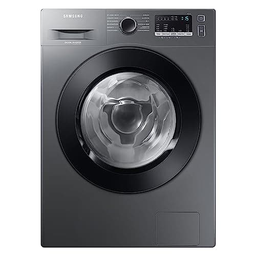 Máquina de lavar roupa Samsung WD11M cinza e preta com painel digital