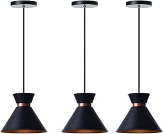 Kit 3 Pendentes Dubai 17cm Mesa Balcão Gourmet Decorações (Preto)