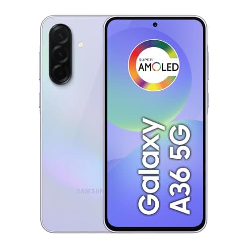 Smartphone Samsung Galaxy A36 5G violeta com display Super AMOLED e configuração de câmera quádrupla