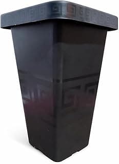 Vaso Planta Estilo Grego 31cm Quadrado Plástico Preto Durável Jardinagem Premium