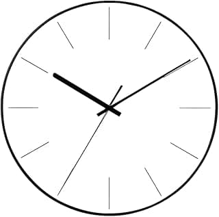 Relógio de Parede Minimalista, 30 cm x 30 cm, Design Nórdico, Silencioso, Preto e Branco, Movimento Contínuo para Sala, Cozinha, Quarto e Escritório Horas Tempo