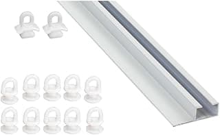 Trilho Suíço simples com aba para fixação branco - cortina onda perfeita - vários tamanhos - deslizante(3 METROS)