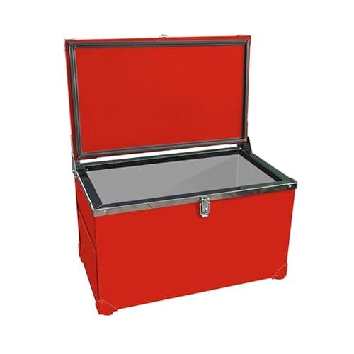 Caixa Térmica Catfer 90 Litros Vermelho com Tampa de Vidro
