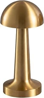 Luminária de mesa LED sem fio dourado, design de cogumelo, ajustável