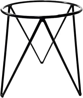 Suporte de vaso tripé preto ferro altura 30 cm diâmetro 30 cm área externa