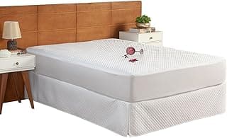 Capa protetora de colchão impermeável branco para cama de casal com elásticos