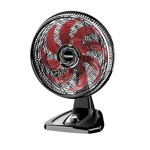 POLISHOP Ventilador de Mesa e Parede 2 em 1 180W com 8 Pás e 3 Velocidades (110, Volts)