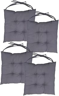 Quatro almofadas de assento cinza escuro para cadeira 40x40cm
