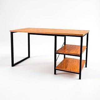 Mesa Escrivaninha Com Nichos Home Office Estudo Estilo Industrial Escritório Gamer (Cedro)