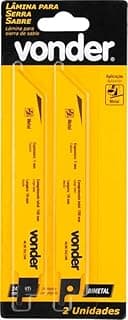 Lâminas para serra sabre Vonder, embalagem com 2 unidades, metal, amarelo e preto