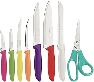 Conjunto de facas Tramontina Plenus com cabos coloridos e lâminas de aço inoxidável
