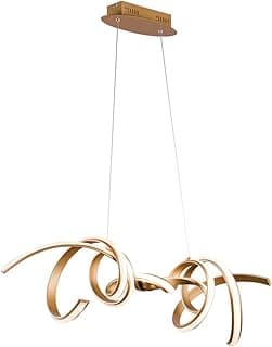 Pendente Fluire Bella Iluminação Fluire Dourado 100 Cm X 25 Cm X 30 Cm