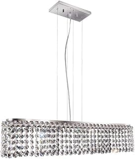 Pendente Milano Retangular 4 Luzes Llum Llum Bronzearte Milano Bivolt Transparente