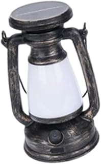 Baoblaze Lanterna LED vintage para exterior, decoração de paisagem, luminária de mesa leve e regulável, estilo retrô, ideal para, jardim e quintal, L Bronze with Solar
