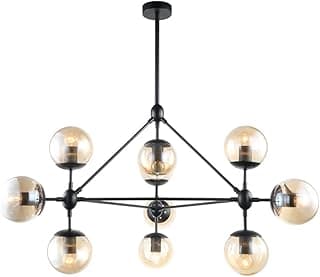 Pendente Bella Iluminação Orbe No Voltagev Preto/ Champagne