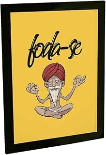Quadro Decorativo A2 Meditação Zen Foda-se com Moldura Preta