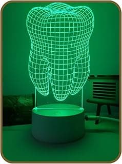 Luminária de mesa LED em forma de dente verde para decoração